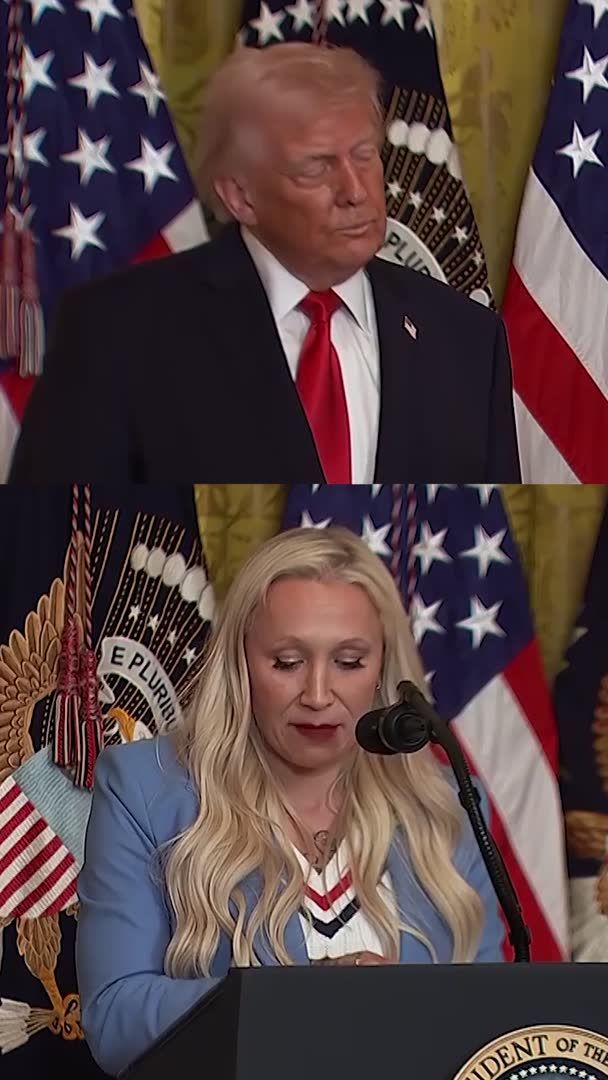 Olympic bobsledder Kaillie Humphries presented Trump with her Order of Ikkos medal at a Women's History Month event at the White House. The athlete credited Trump with supporting women’s sports and said his stance on keeping “biological women in women’s sports” helped ensure fair competition