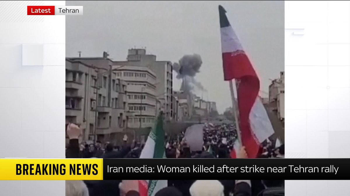 🚨🇮🇷 An Iranian woman killed by shrapnel during the Quds Day march in Tehran. Sky News verified the footage. Iran organized a mass rally to show the world its people are unbroken, and a woman just died at it. 😢
