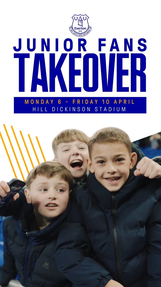 Hill Dickinson Stadium is transforming into the ultimate playground for young Evertonians this Easter! 🏟️ From 6-10 April, Junior Blues and their families are invited to step behind the scenes and experience Everton like never before. ⬇️