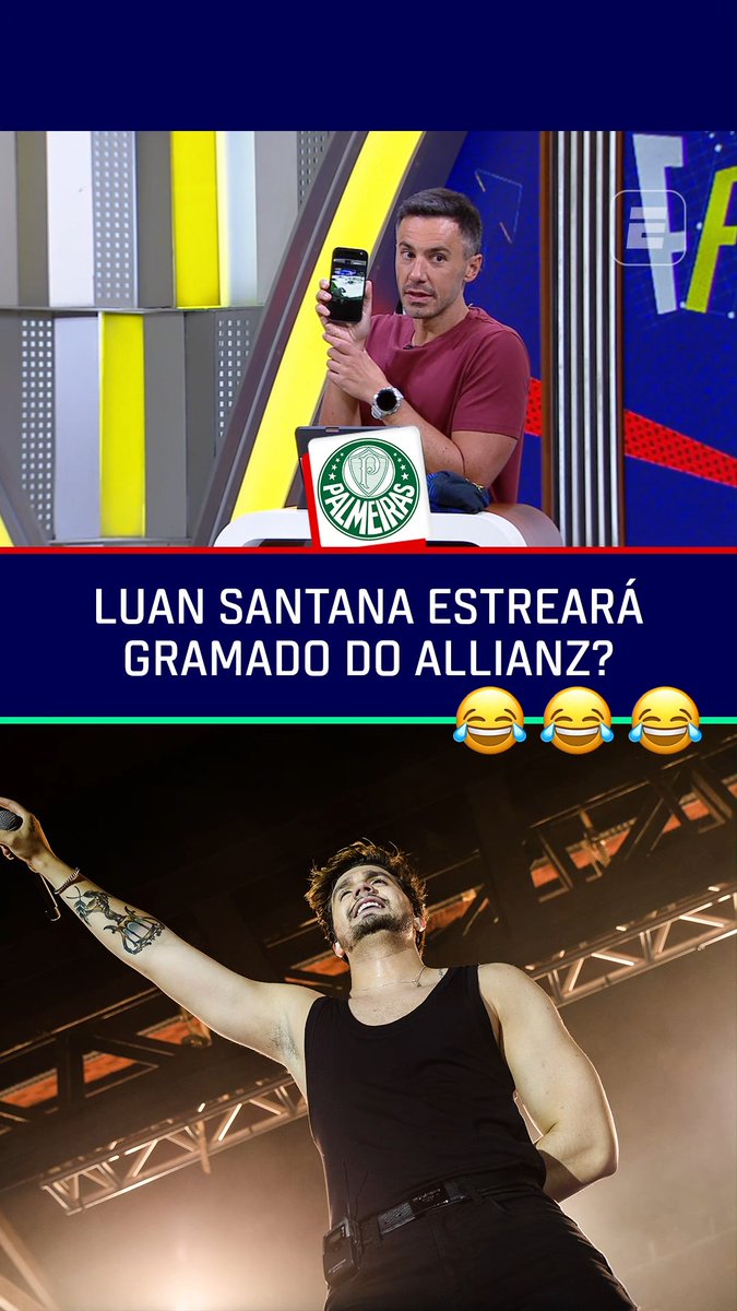 LUAN SANTANA VAI ESTREAR O GRAMADO NOVO DO ALLIANZ PARQUE? Nesta sexta-feira (13) e no sábado (14), o artista Luan Santana fará dois shows da sua tour Registro Histórico no Allianz Parque e, no Fala a Fonte, Bruno Vicari brincou que o cantor "estreará" o novo gramado do estádio, já que o Palmeiras colocou um novo sintético na última semana e a equipe de futebol ainda não jogou com ele! Saiba TUDO dos bastidores da bola no Fala a Fonte! De segunda a sexta, às 09h, AO VIVO no YouTube da ESPN Brasil! #FalaFonte #FutebolNaESPN #LuanSantana #Palmeiras