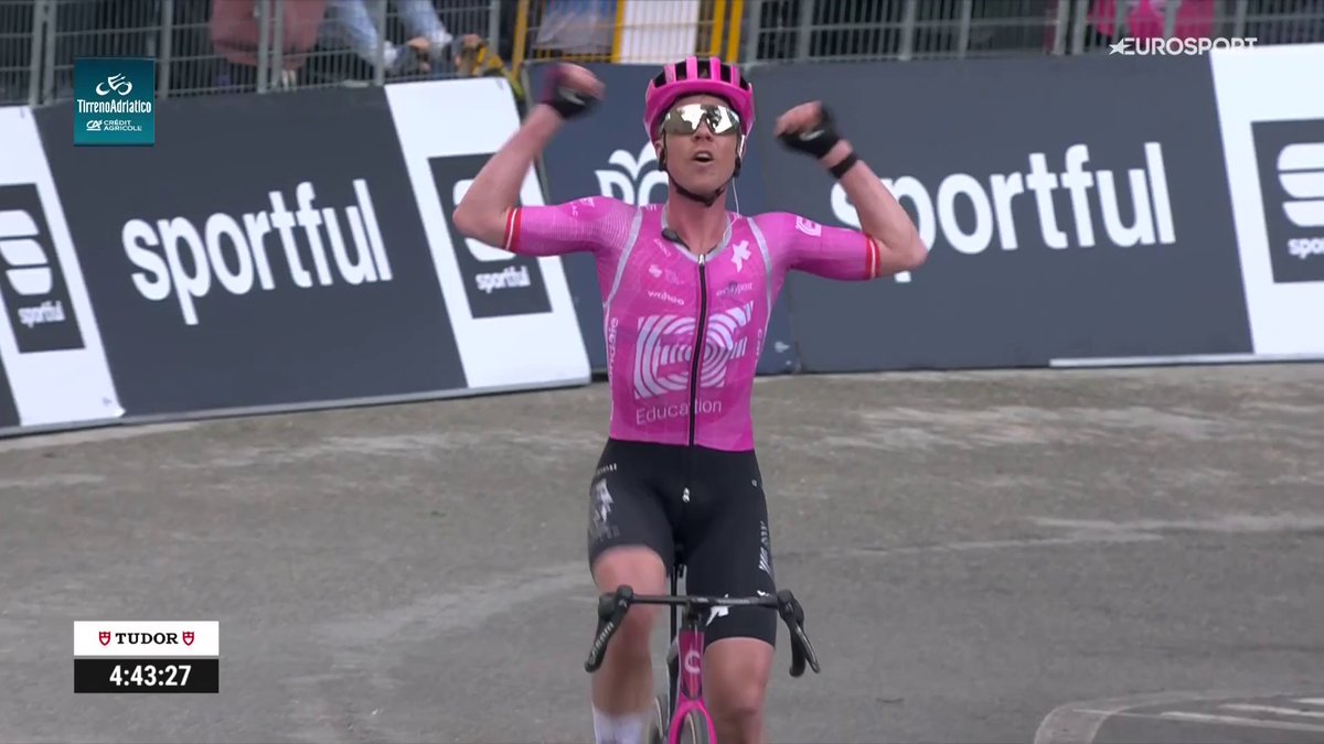 Michael Valgren achieved his first WT level victory in almost 8 years. Last came in 2018 Amstel Gold Race. It's been a long journey, overcoming all the difficulties. Tastes so good, 🏆 Stage 5 of 🔱#TirrenoAdriatico after being in breakaway for +140 km.