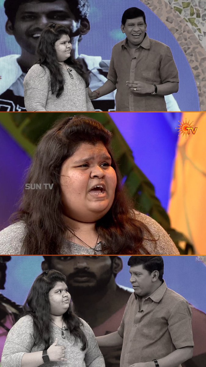 Throwback to when Vadivelu meets his crazy fan Pragathi and gets impressed by her Dubsmash videos. #SunTV #SunTVThrowback #Vadivelu #Pragathi