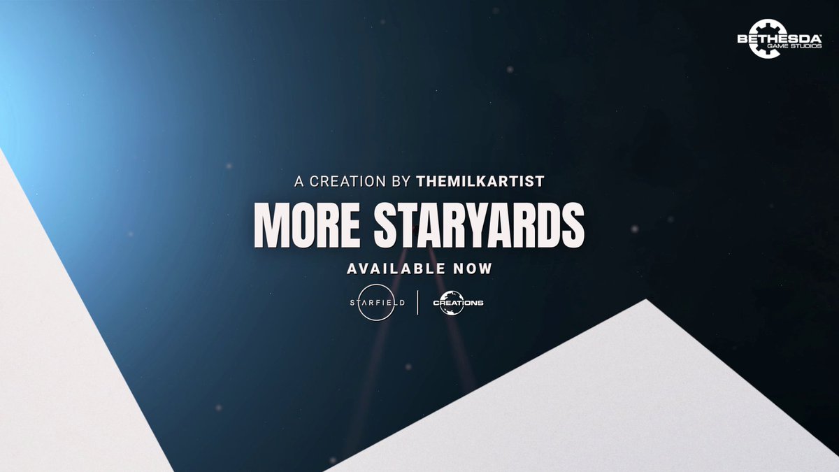 Add 12 new quests and 13 new staryards from each ship module manufacturer with the More Staryards Creation, currently on sale! Learn more in this trailer by TheMilkArtist and check out the Creation here: #Starfield