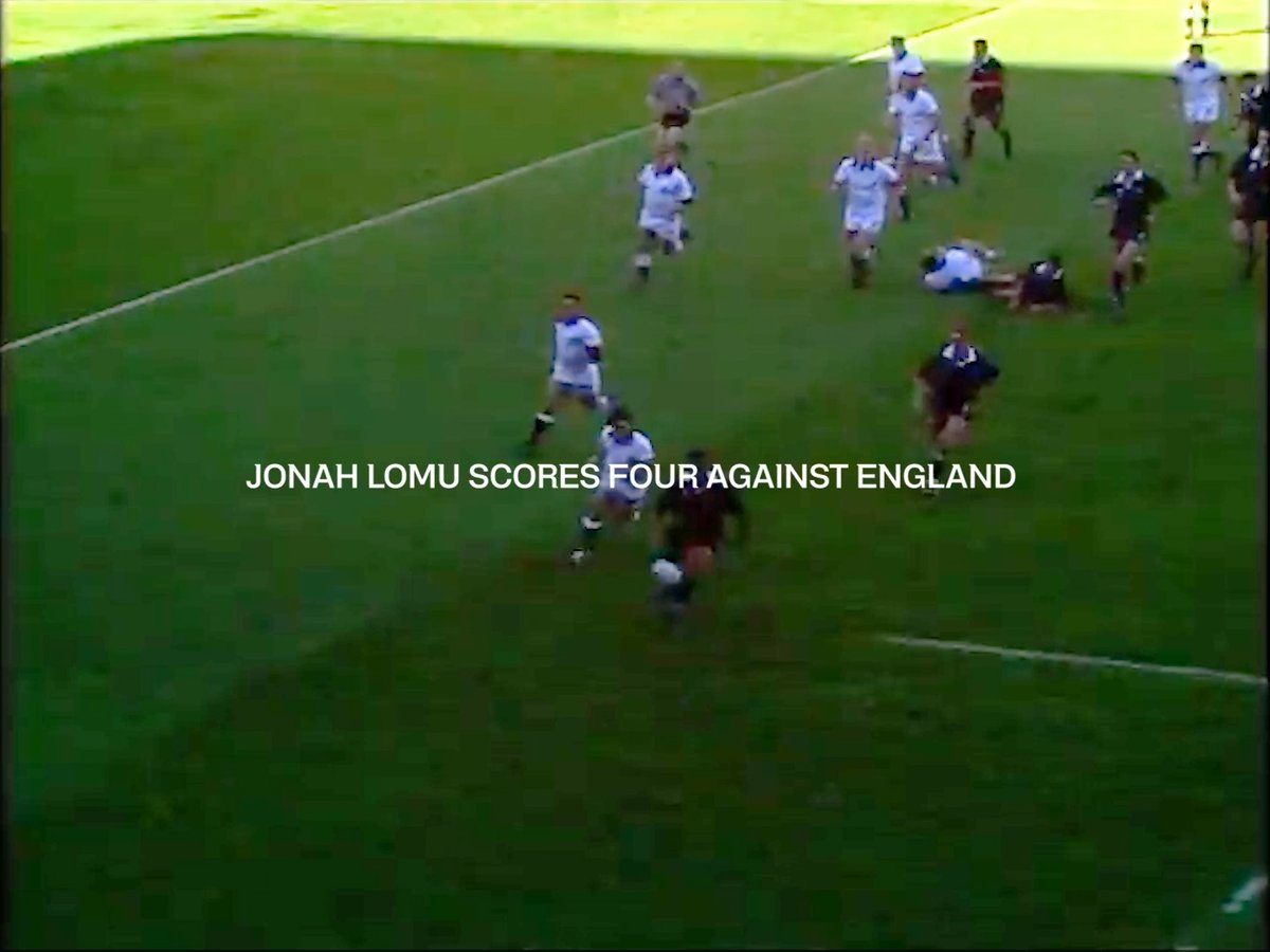 An iconic game. Jonah Lomu's four tries against England in 1995 🎞️🕊️ Watch more of Jonah 🎥: