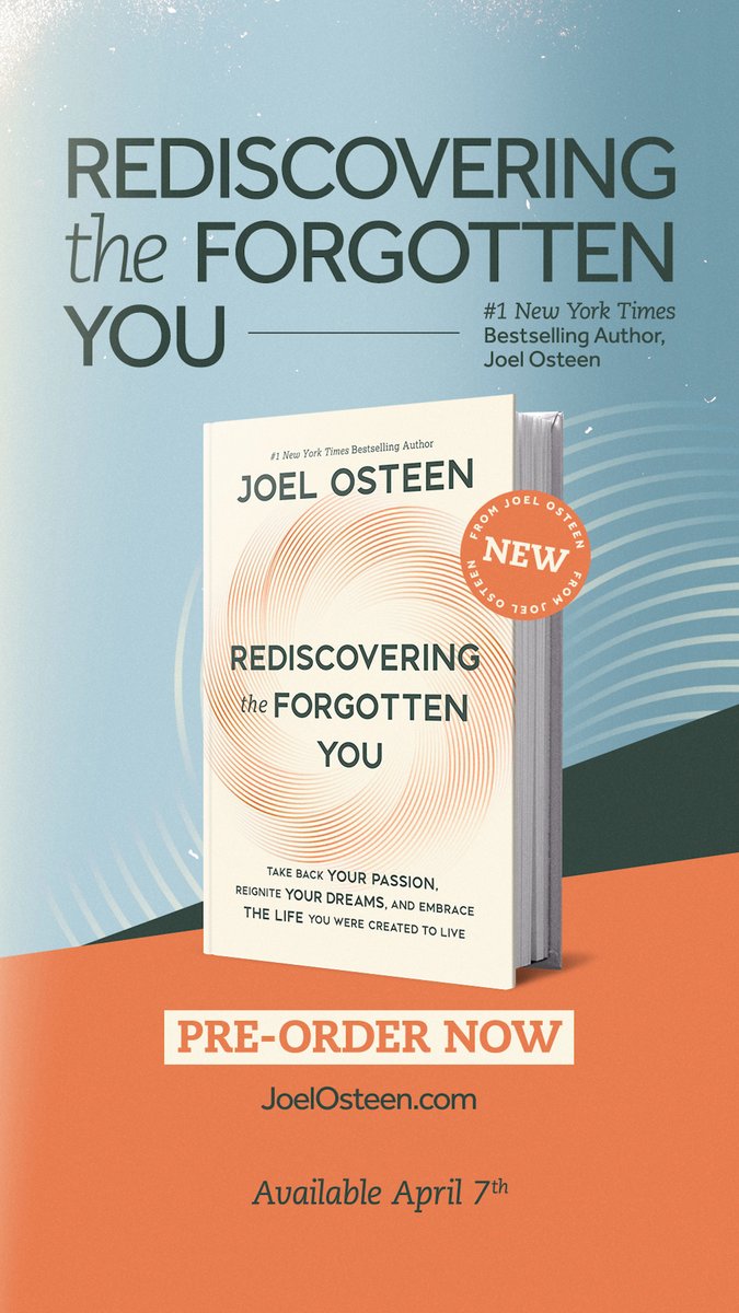 In my new book, Rediscovering the Forgotten You, you’ll be encouraged to not settle for less than what you were created for. It’s your time to step forward in faith and become everything He called you to be. Available for pre-sale now.