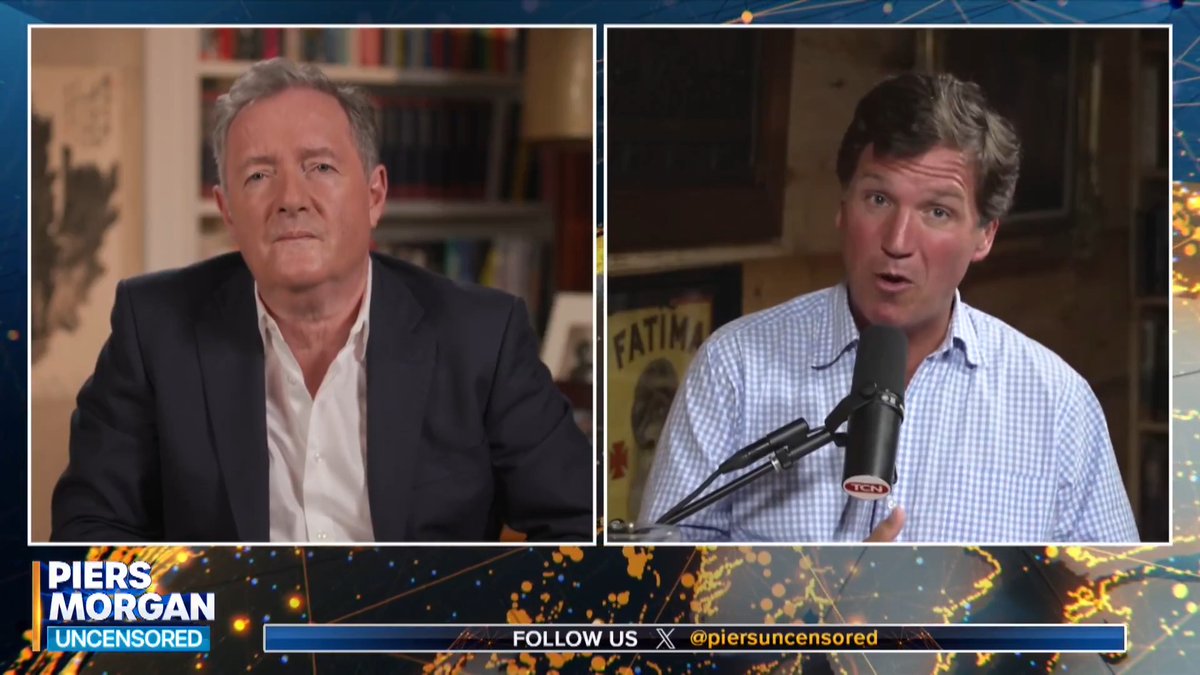 "War is the great reveal... and you don't necessarily want to go there." Tucker Carlson tells Piers Morgan why he tried to dissuade President Trump from going to war with Iran. Watch more👇 📺 Piers Morgan | Tucker Carlson
