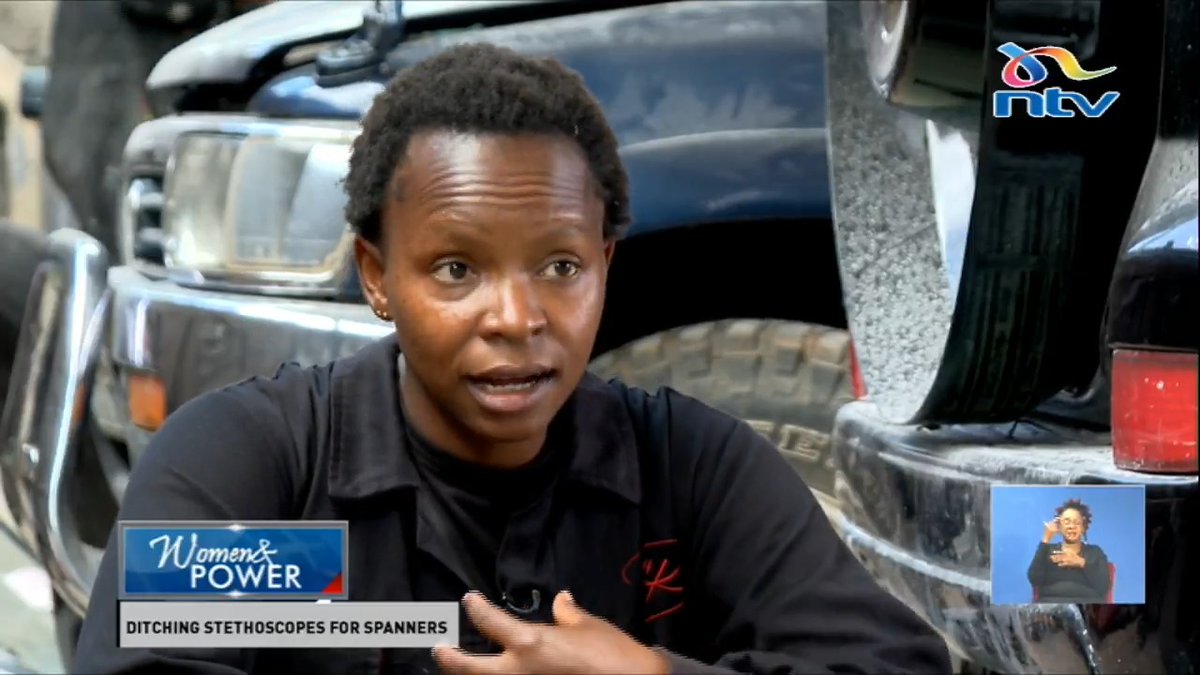 Women and power 32-year-old Joan Nyambura quit medicine to fix cars. Her decision to hang up her stethoscope was met with shock, and in some quarters, disdain. #NTVWeekendEdition Michelle Ngele-Odhiambo