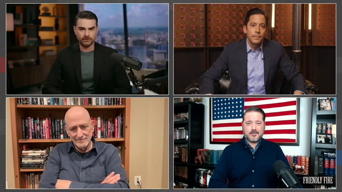 This episode of Friendly Fire is no joke 👀🔥 Ben Shapiro: "Michael, I'll just ask you straight up. Is Candace Owens doing something evil by attacking Erika Kirk?" Michael Knowles: "I think that it's wrong to attack Erika Kirk." BS: "Say the sentence with her name in it." MK: "I'm not going to dance like a puppet for the podcast wars."