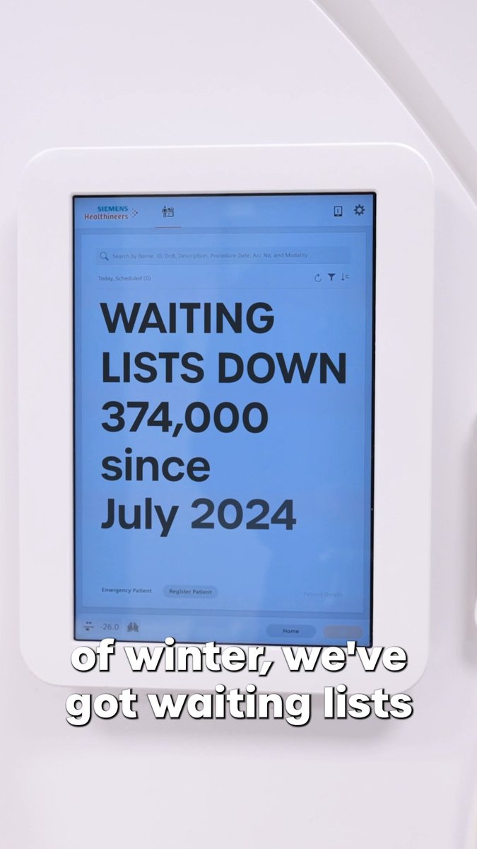 NHS waiting lists are down again ✅ As seen on screen 🖥️ Wes Streeting explains our latest progress from the Community Diagnostic Centre in Wood Green, London 👇