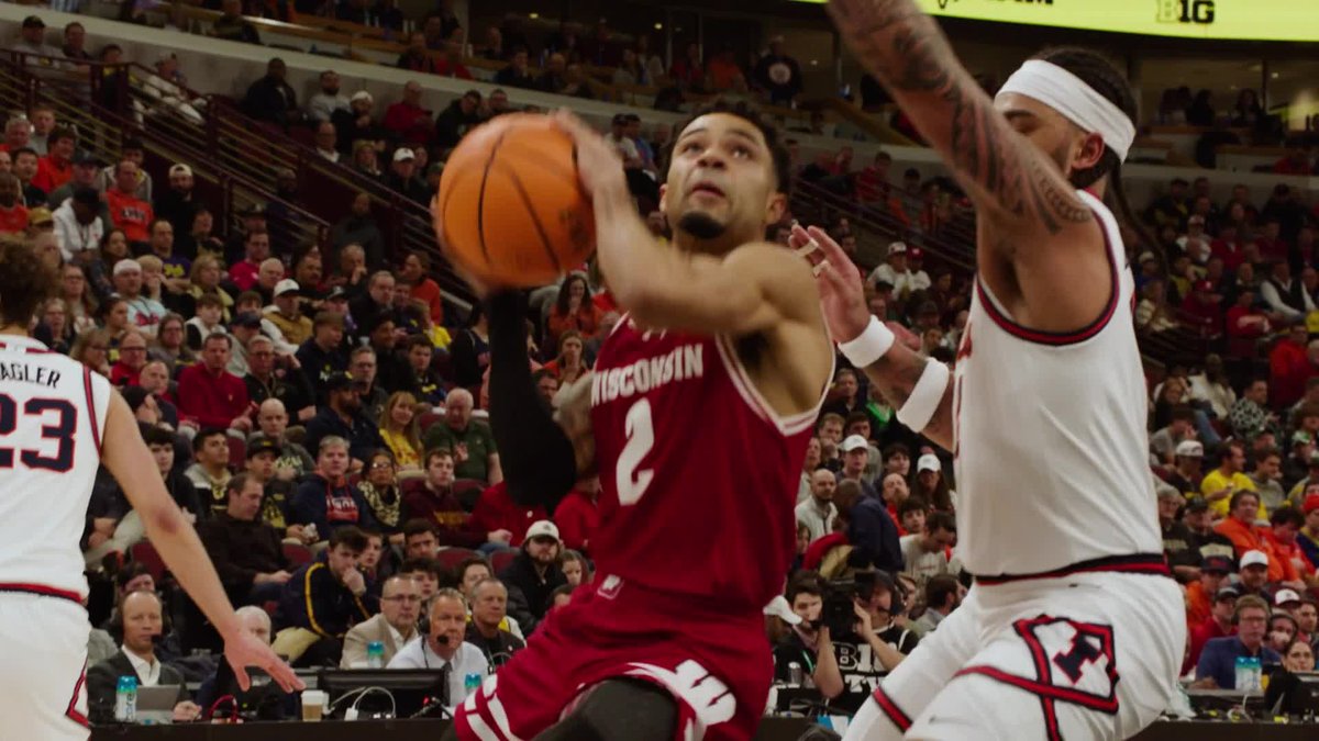 Nail the shot 🤝 take the hit Nick Boyd’s bucket came with some friendly fire for the Journey cameraman 📹😅 #B1GMBBT x Wisconsin Basketball