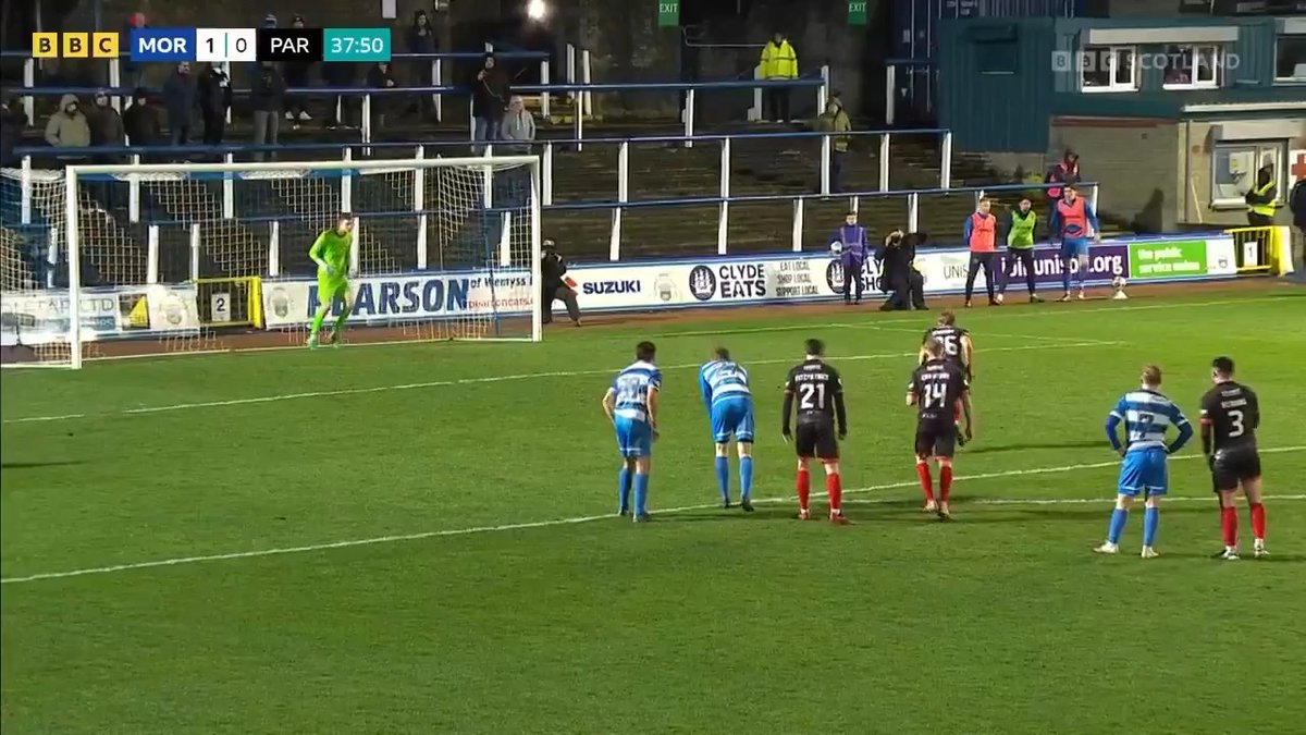 Partick Thistle are level against Morton, and a man up, after Reuben Lopata-White is sent off after conceding a penalty. 📺 Watch on BBC Scotland #BBCFootball
