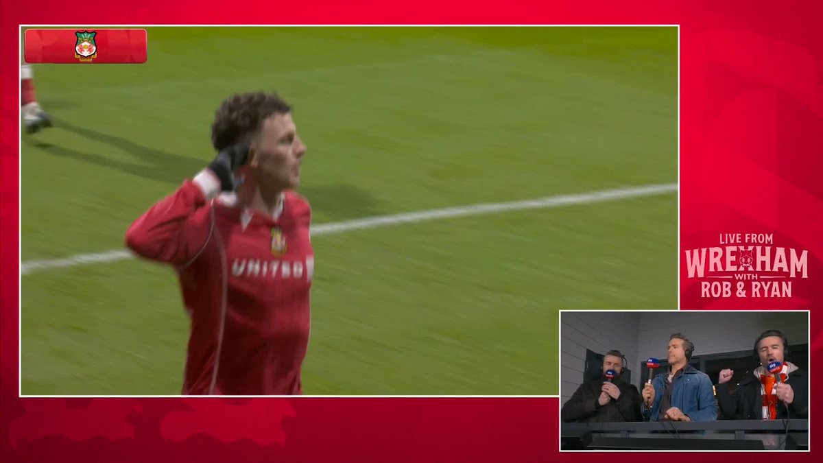 Nathan Broadhead gives Wrexham the lead 🔥 Rob and Ryan are absolutely LOVING it! 😍