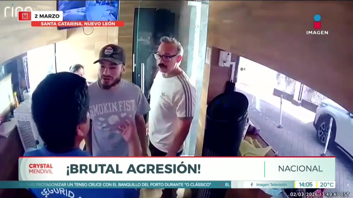 Luego de la brutal agresión hacia un guardia que quedó captada por cámaras de seguridad en Santa Catarina, Nuevo León, el presunto responsable fue identificado como Eugenio. #YoTeVeo #ImagenNoticias con Crystal Mendivil Imagen Crystal