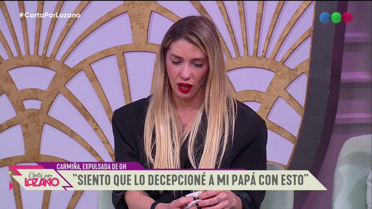 Carmiña finalmente llora en #CortapORLozano “Me quise hacer la simpática” 💬“No me permito disfrutar. Siempre que me pasa algo bueno; se que algo malo viene” Antes de #GranHermano la última vez que se mostró así fue en BCPY 2014.