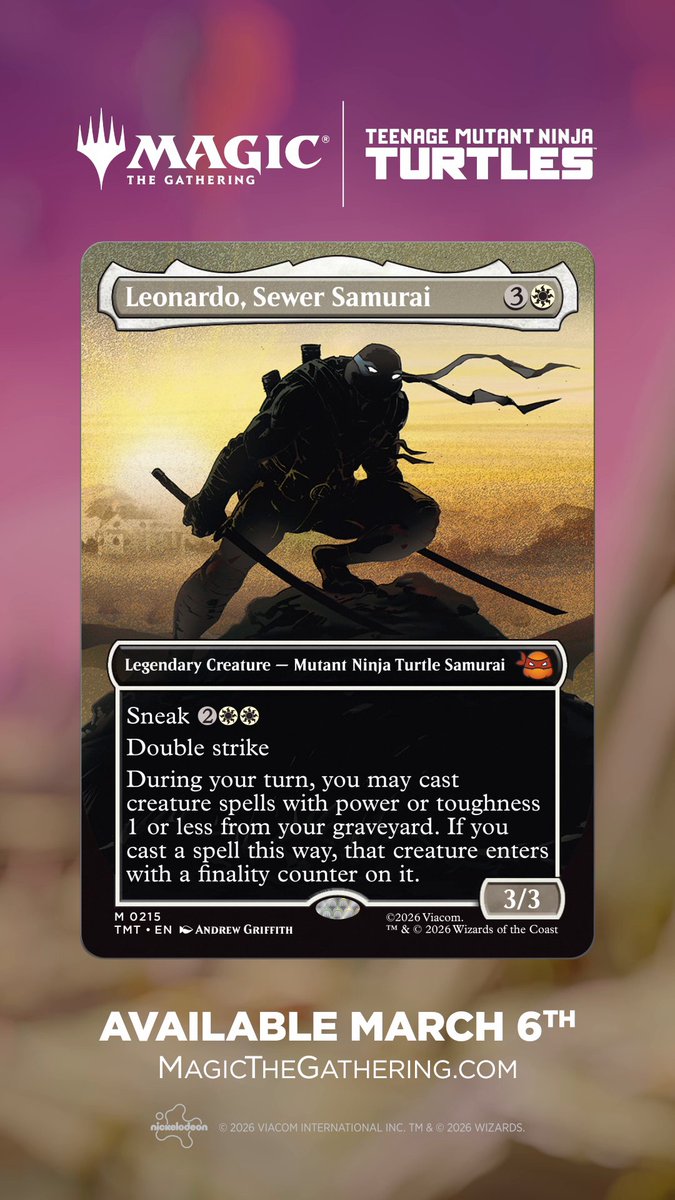 With every calm word and calculated strike, Leonardo shows what it means to be a leader. #MTGxTMNT