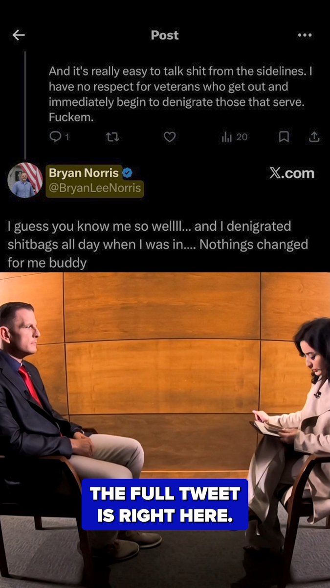 Reporter Daniela Dehaghani interviewed Secretary of State candidate Bryan Norris today, asking him about a controversial tweet.