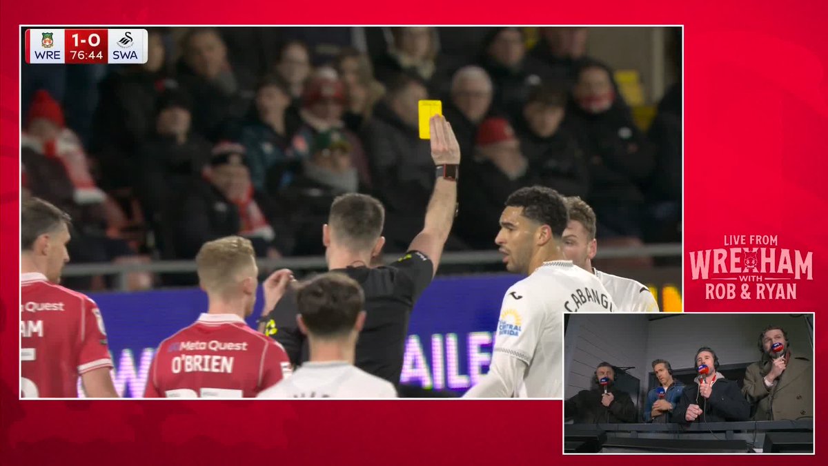 "Has anyone ever caught a ball in their mouth?" 🤔 Ryan Reynolds reacting to Josh Tymon's yellow card 😂