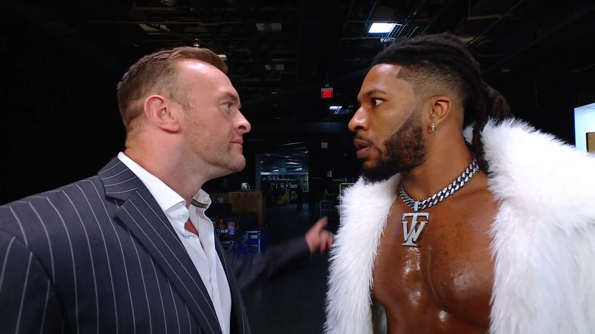 Trick Williams can't believe what he's hearing! Looks like we're getting Trick Williams vs. Jacob Fatu TONIGHT 👀