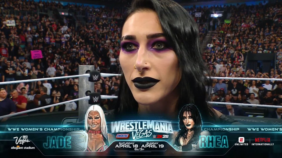 We are SAT for Jade Cargill vs. RheaRipley_WWE at WrestleMania 👏👏👏