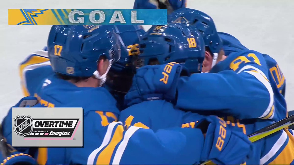 ROBERT THOMAS CALLS GAME!! 🎶 The St. Louis Blues storm all the way back and grab the win in Energizer overtime!