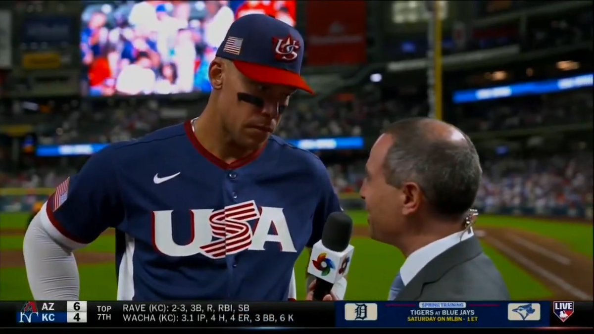 "We're excited, we have a lot of work to do still ahead of us... this team stayed focused on the mission." Aaron Judge shares what he learned this week with USA Baseball ahead of a huge #WorldBaseballClassic semifinal against the Dominican Republic. Jon Morosi | World Baseball Classic