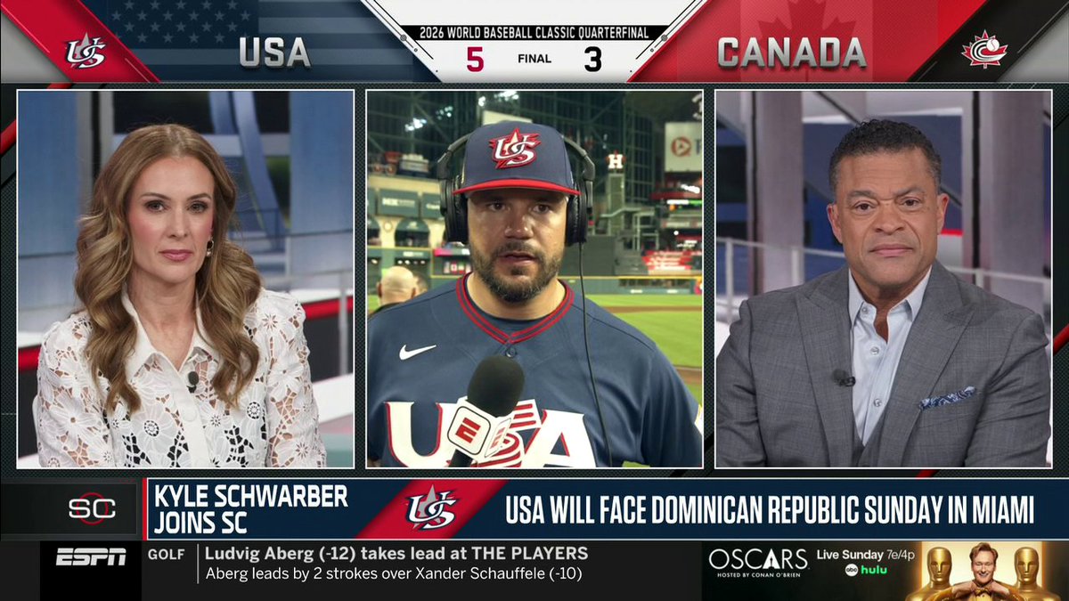 .Kyle Schwarber joins SportsCenter to discuss USA's win over Canada 🇺🇸