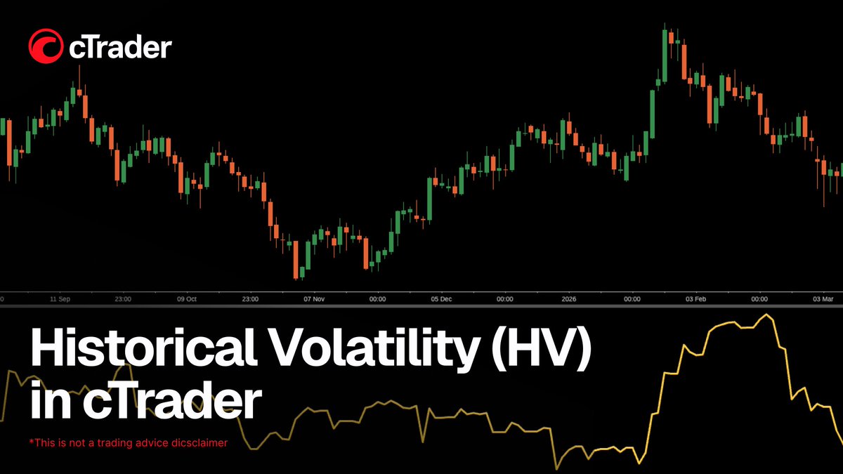 🎥 Historical Volatility (HV) in cTrader - how it works and how to use it In this video, we explore Historical Volatility (HV) in cTrader - an indicator that measures past price fluctuations over a specific period, helping traders understand market variability and risk. You’ll learn where to find the Historical Volatility indicator in cTrader, how it is calculated using logarithmic price returns, standard deviation and annualisation, and how to customise settings such as standard deviation and bar history. We also look at how traders use HV to: • Identify rising volatility and expanding market swings • Recognise falling volatility and quieter market conditions • Confirm breakout conditions and trend continuation • Adjust protection and stop-loss placement based on market volatility • Combine HV with indicators such as ADX or moving averages • Use HV in cBots 📍 Timecodes 00:09 – Introduction: what is Historical Volatility (HV) 01:14 – Where to find Historical Volatility and how to customise its settings 01:34 – How Historical Volatility helps identify changing market conditions 02:29 – Using HV to confirm breakouts and trend continuation 03:39 – Using volatility to adjust protection and stop-loss placement 05:08 – Combining HV with other indicators and using it in cBots - Learn more about the Historical Volatility - - Join Discord - Don’t forget to like and share your thoughts in the comments! _____________________________________ 👉 Start Trading with cTrader - 👈