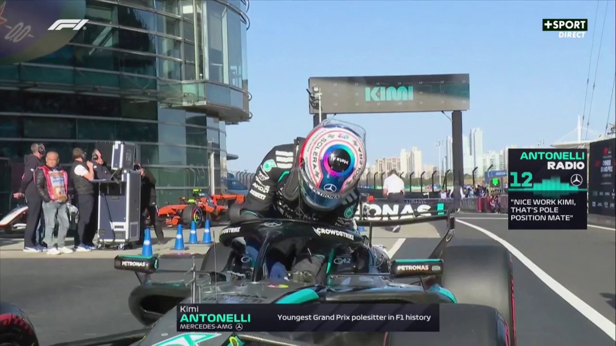 ANTONELLI EST LE PLUS JEUNE POLEMAN DE L'HISTOIRE DE LA F1 ! ⚡️🇨🇳 L'Italien devance son coéquipier Russell, qui a connu des soucis en fin de qualifs. Suivent les Ferrari, les McLaren et Pierre Gasly, 7e devant les Red Bull 👏 #ChineseGP #F1