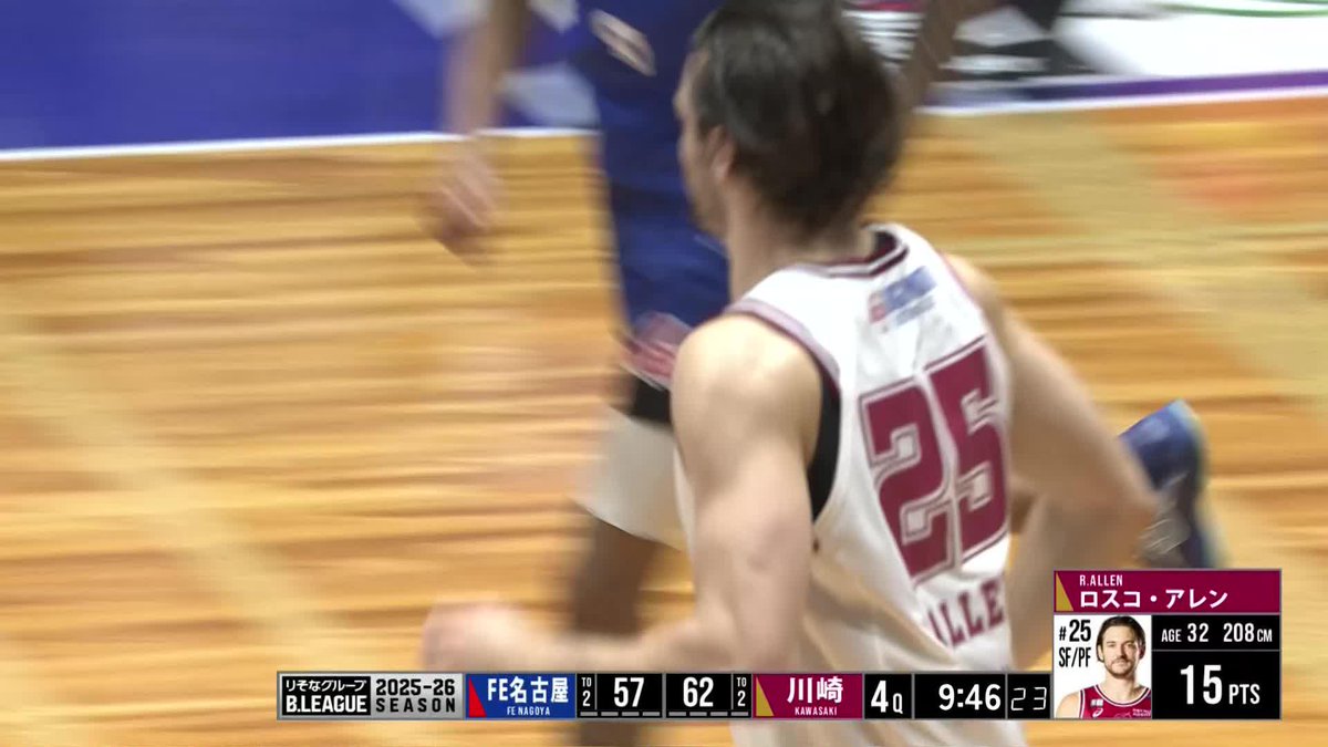 ダブルクラッチダンク!? 川崎#25 アレンがしれっととんでもプレー🤯 川崎ブレイブサンダース⚡️川崎からバスケの未来を⚡️ 📡バスケットLIVEで生配信中 #Bリーグ #りそなグループ