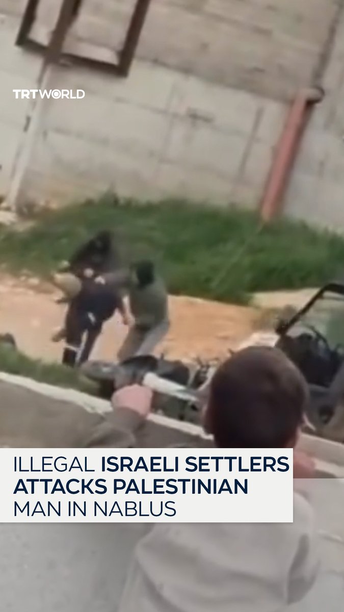 Witness footage shows a group of masked Israeli settlers brutally assaulting a young Palestinian man near his home in the town of Kasra, in Nablus, occupied West Bank