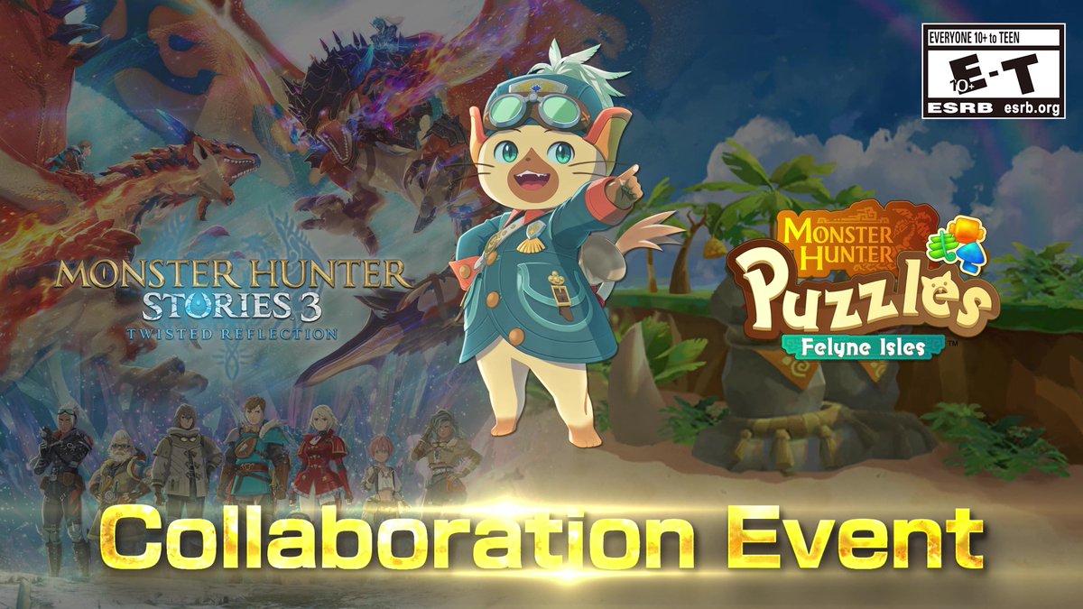 Monster Hunter Stories 3: Twisted Reflection comes to Monster Hunter Puzzles: Felyne Isles in a special collab event, "A Regal Request", starring Rudy! Help Rudy out to unlock cosmetic items for both games from now until March 19! Full details: