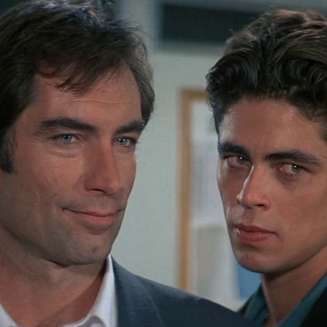 Benicio Del Toro delivers a menacing performance as henchman Dario alongside Timothy Dalton’s Bond in LICENCE TO KILL.