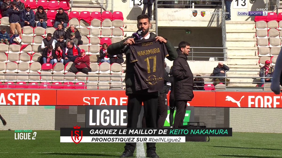 [🎁CONCOURS] ⚽️#beINLIGUE2 🔮 Donnez votre pronostic pour #SDRRAF via #beINLIGUE2 👕 Le maillot de Keito Nakamura (Stade de Reims) est à gagner ! 👉 Follow beIN SPORTS pour jouer
