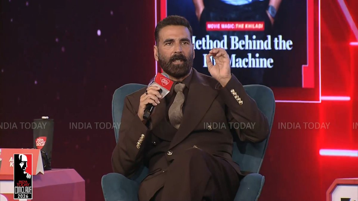 #IndiaTodayConclave26 | Actor @AkshayKumar candidly admits that his wife Twinkle always wins arguments at home. Here's why. Twinkle Khanna #Bollywood | @SardesaiRajdeep