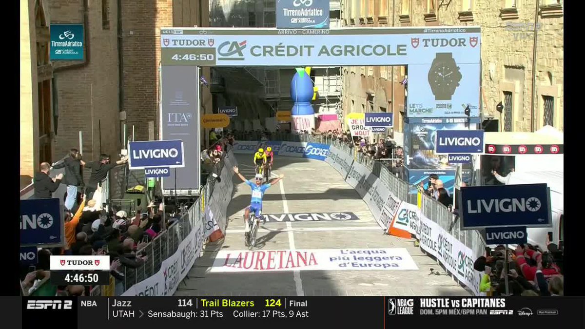 Isaac del Toro se quedó con la etapa 6 de Tirreno Adriatico. ¡Orgullo de México!