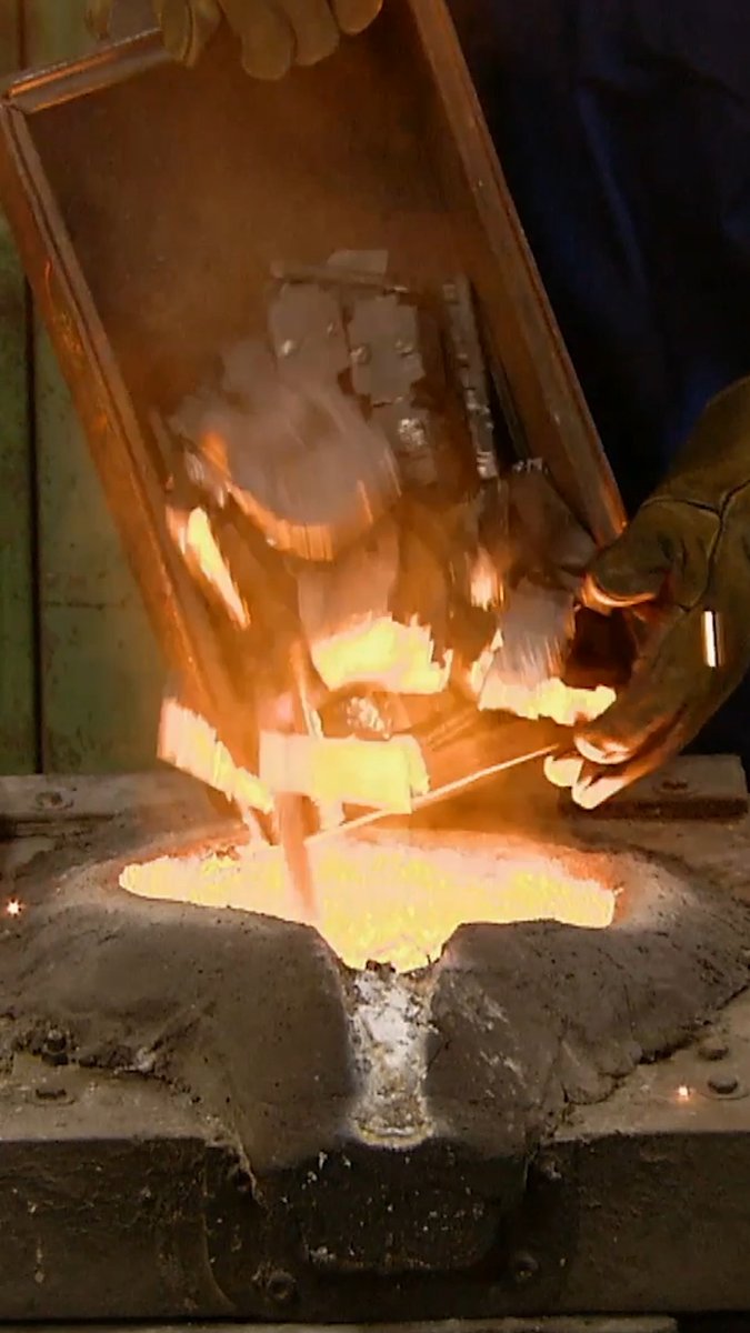 Making magnets with molten lava 🧲🌋 #HowItsMade #magnets #moltenlava