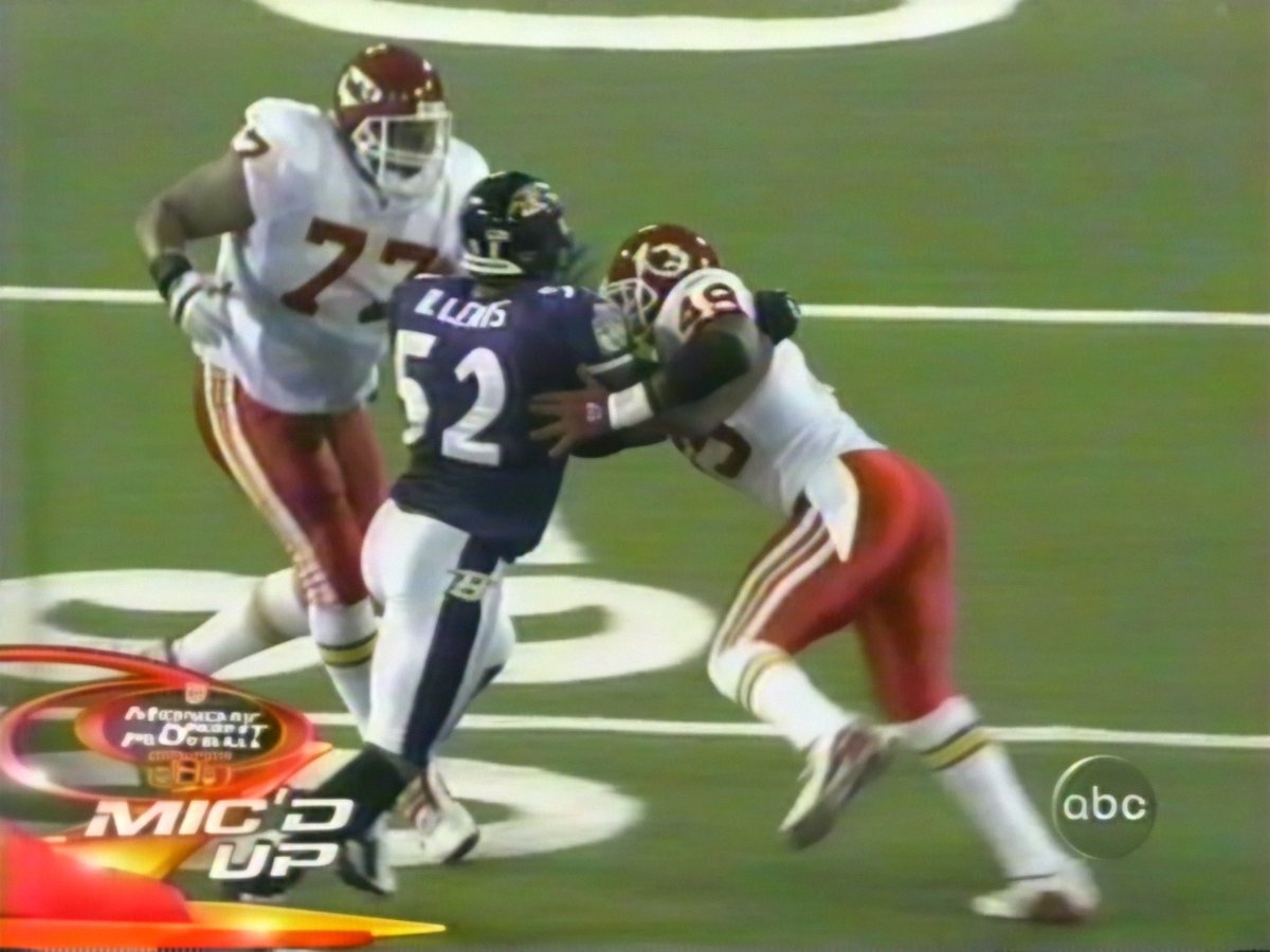 2004: The Chiefs OL dominates Baltimore - Mic'd up Ray Lewis complains that it's "not possible."