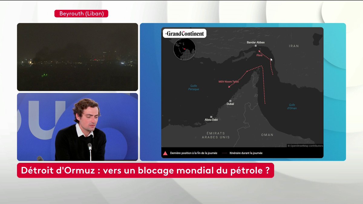 🔴 Iran : "La bataille d’Ormuz semble pour l’instant mal engagée pour les États-Unis qui ne parviennent plus à garantir la circulation des biens dans ce détroit", note Pierre Ramond, spécialiste de l’Iran et membre de la rédaction du Grand Continent. #LePourEtLeContre #canal16