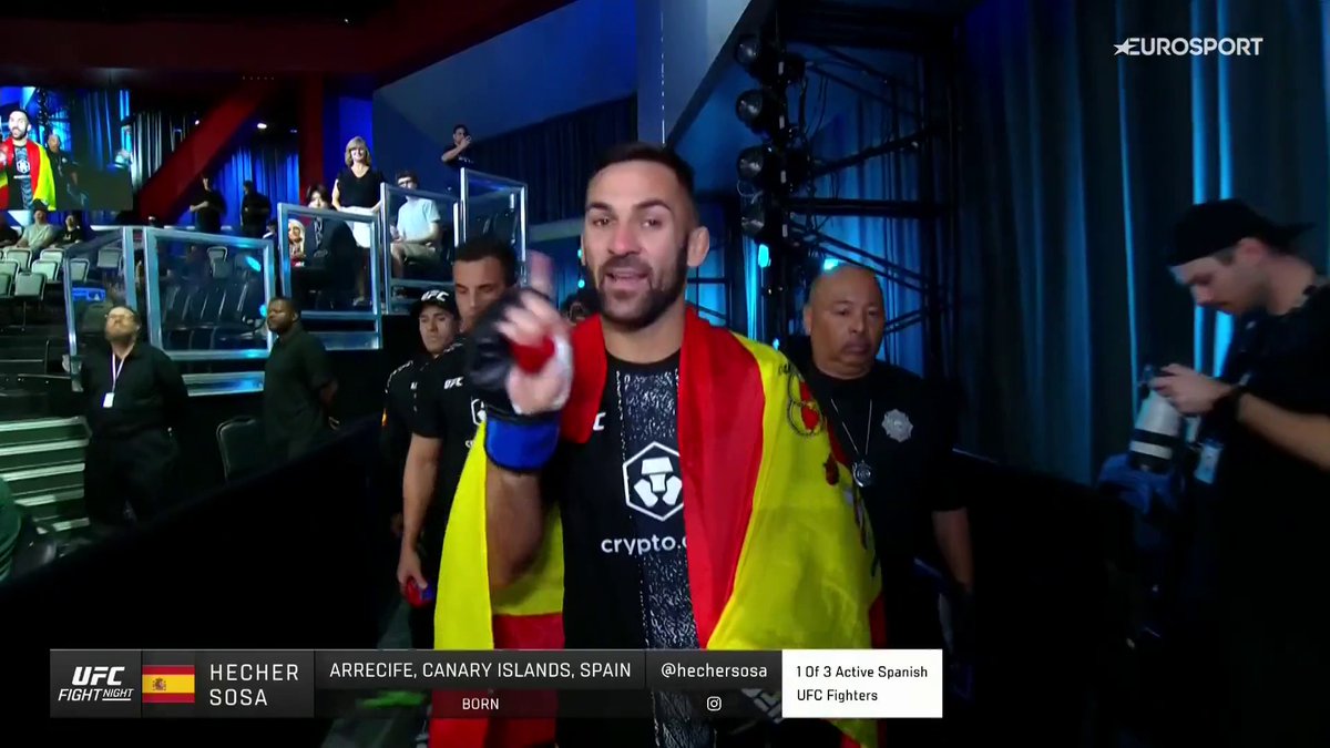 De Arrecife para el mundo 🇪🇸🇮🇨 La 𝐄𝐍𝐓𝐑𝐀𝐃𝐀 de Hecher Sosa para la primera pelea de su carrera en la UFC 👏👏👏 #UFCHBOMax