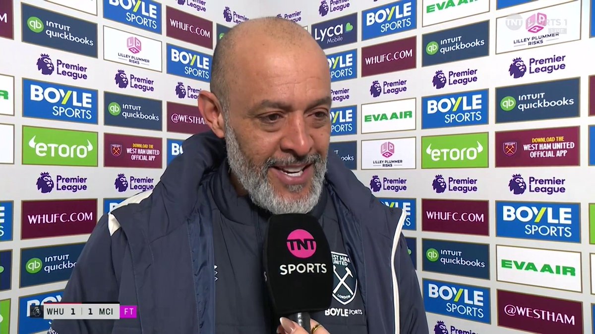 "Very proud." Nuno Espírito Santo reacts as West Ham move out of the relegation zone 💬 🎙️ @julesbreach | 📺 TNT Sports & discovery+ UK