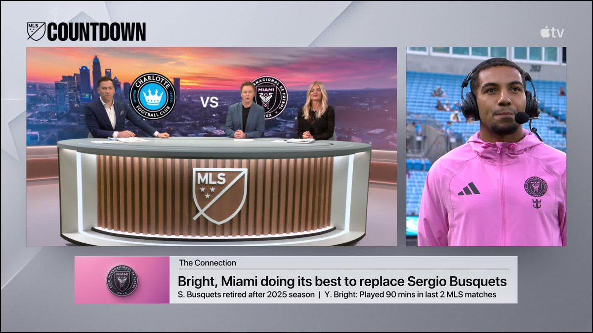 "You could never replace somebody like Sergio Busquets." Yannick Bright joins MLS Countdown ahead of Charlotte FC vs. Inter Miami CF on Apple TV 📺: