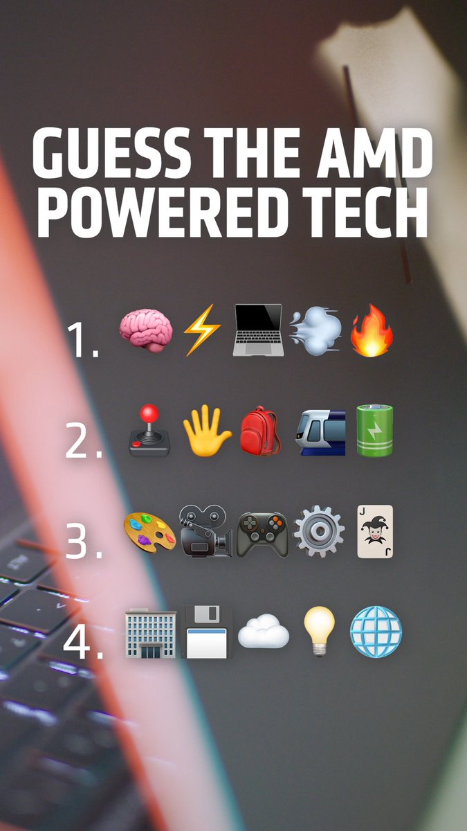 Emoji clues. AMD power. Think you can crack all four? How many can you name? 👀👇
