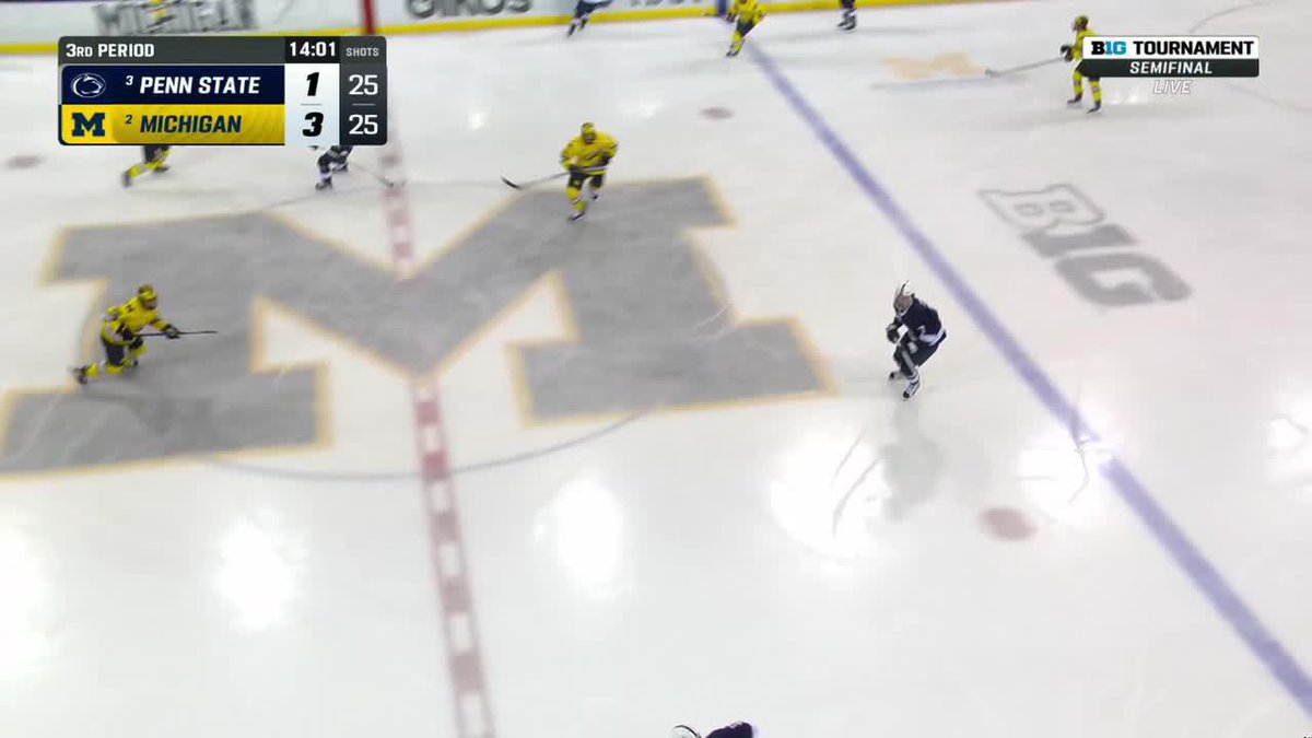 Great vision and pass from Smitty to Katzin and we have a one-goal game in Ann Arbor!! #WeAre #HockeyValley