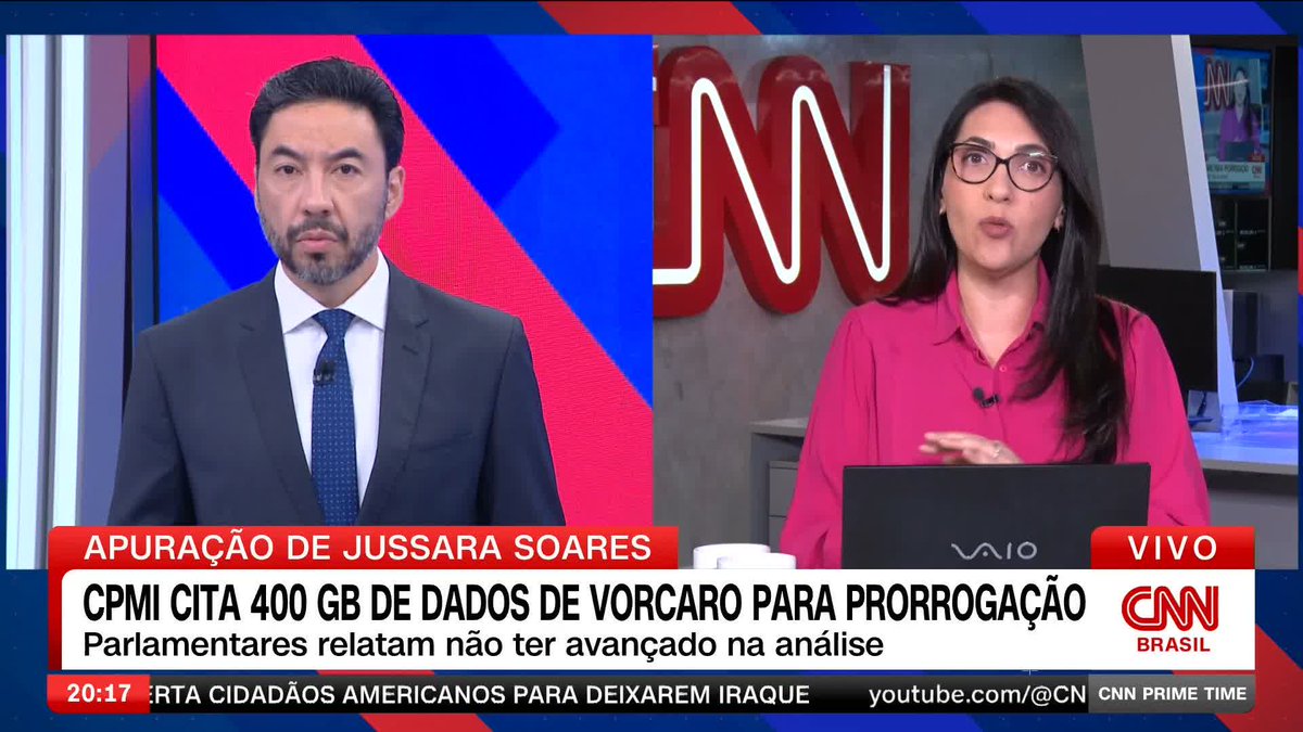 Por Jussara Soares → CPMI cita 400 GB de Vorcaro para prorrogação; assista #CNNPrimeTime