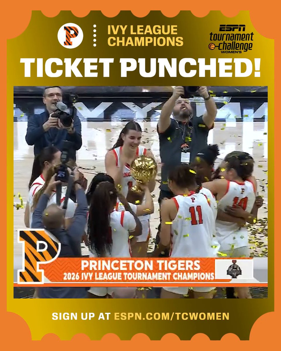 THE TIGERS ARE IVY LEAGUE CHAMPS 👏 Princeton is the first Ivy League team to make five straight NCAA tourneys 😤