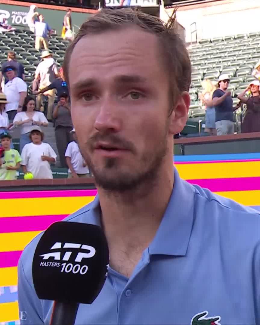 Daniil Medvedev after beating Alcaraz at Indian Wells "Playing someone like Carlos, you play many times... you lose many times. He's an amazing player. You need to be at your best… and I was. Super happy to beat someone as strong as him."