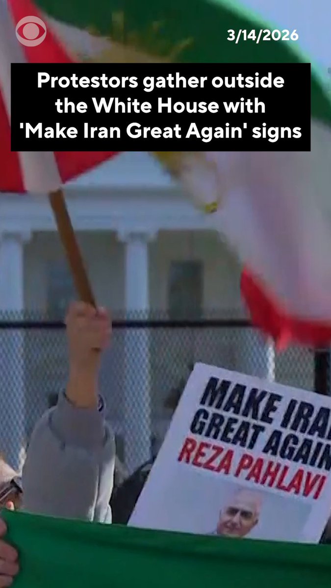 Hundreds of Iranians gathered near the World War I Memorial Park in Washington, D.C. before marching to the White House while holding "Make Iran Great Again" signs.