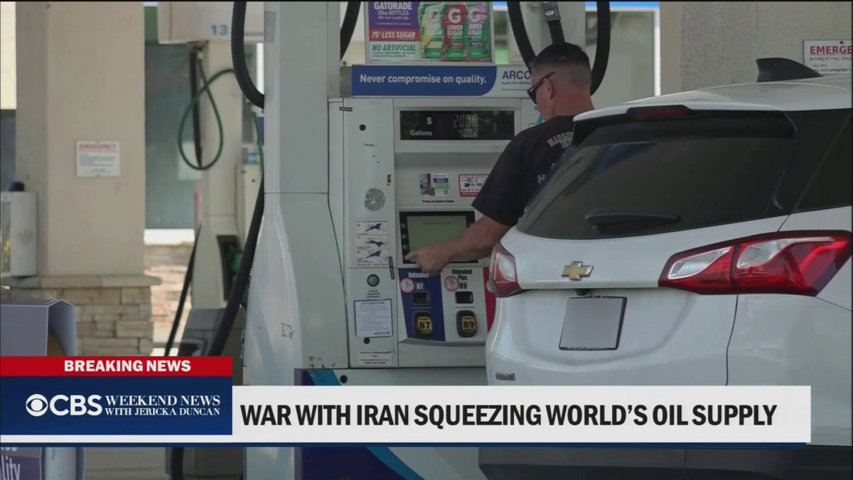 The economic risks of the war in Iran are getting real for Americans at home. Stock markets ended the week down again as the conflict dragged on. This as U.S. crude oil costs are pumped up. CBS News’ Andres Gutierrez has more on the energy shock.