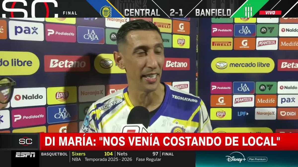 💙💛 "NO QUERÍA PERDERME LA FIESTA, LA GENTE, JUGAR EN EL GIGANTE OTRA VEZ" ⭐ Fideo Di María se entrenó solamente el viernes por su lesión en el aductor, ingresó ante Banfield y fue FIGURA 📺 #DisneyPlus Plan Premium