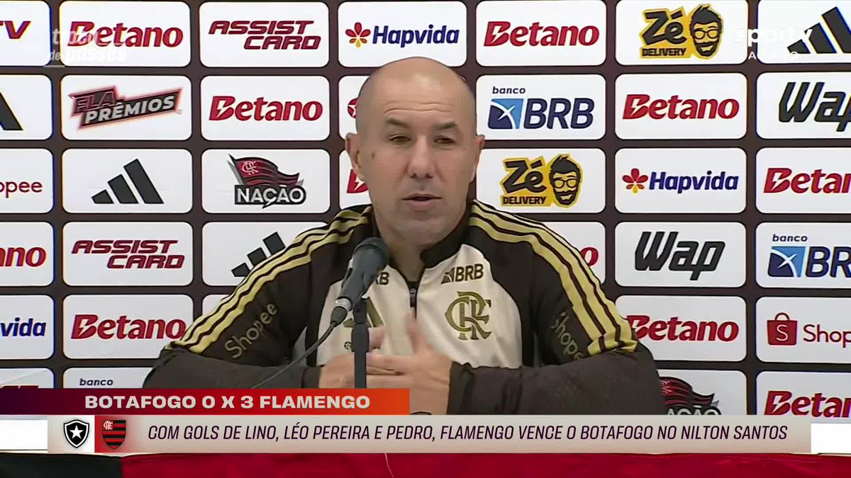 Leonardo Jardim, sobre a necessidade do Flamengo ficar com a bola: "Sinceramente eu não sou um treinador que admira a posse de bola estéril. Eu acredito que a posse de bola tem um objetivo: criar espaço e superioridade ao adversário" 📽️sportv / ge